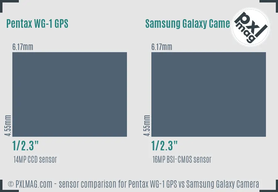 Pentax WG-1 GPS vs Samsung Galaxy Camera sensor size comparison