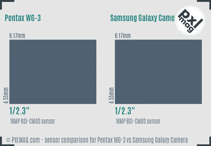 Pentax WG-3 vs Samsung Galaxy Camera sensor size comparison