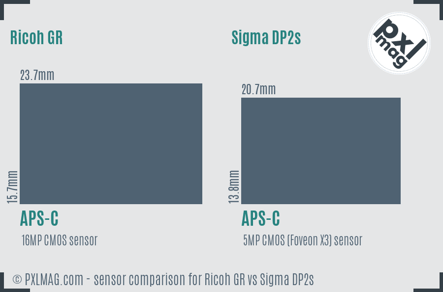 Ricoh GR vs Sigma DP2s sensor size comparison
