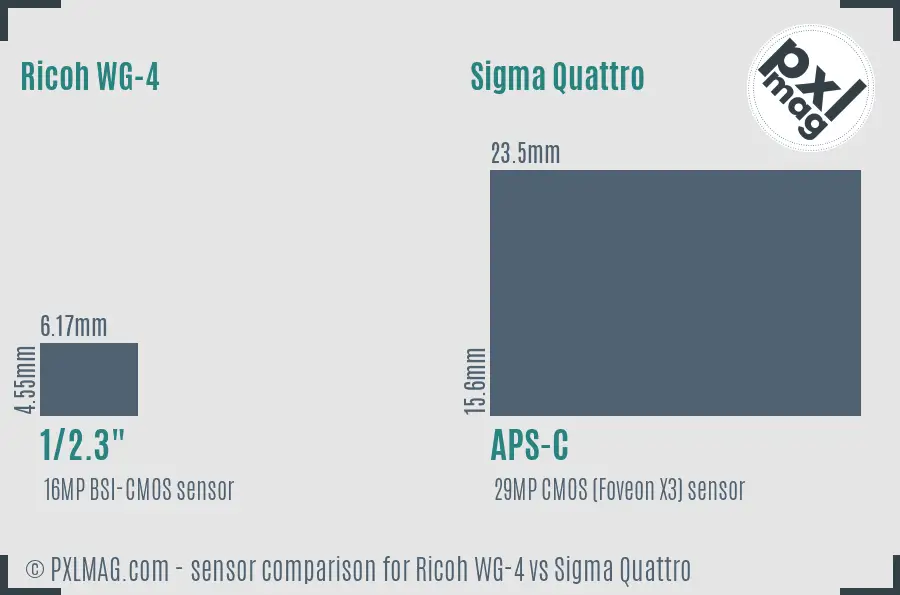 Ricoh WG-4 vs Sigma Quattro sensor size comparison