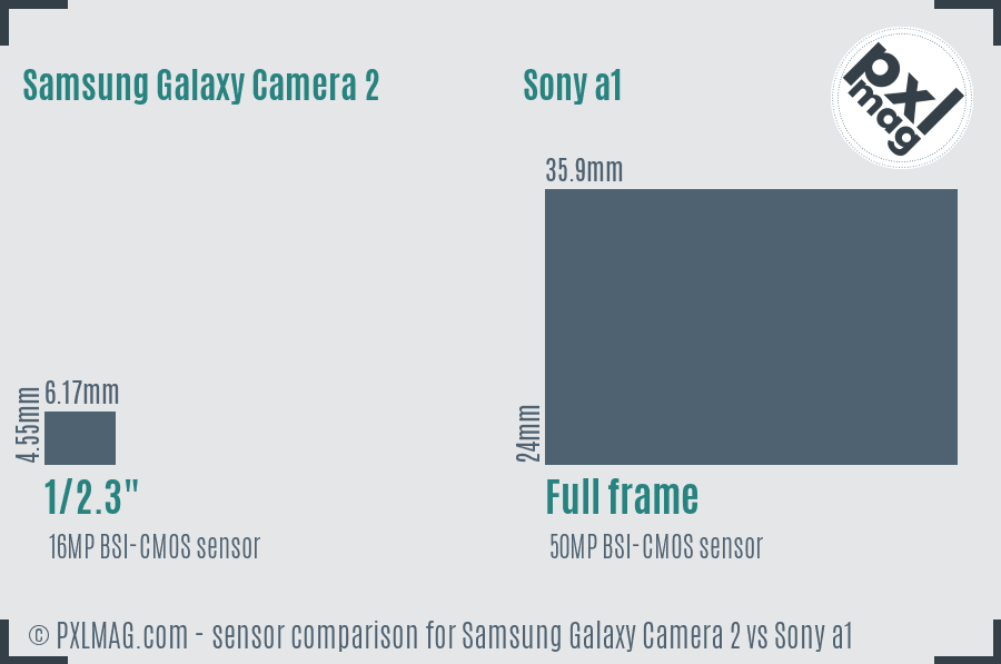 Samsung Galaxy Camera 2 vs Sony a1 sensor size comparison
