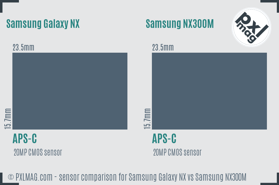 Samsung Galaxy NX vs Samsung NX300M sensor size comparison