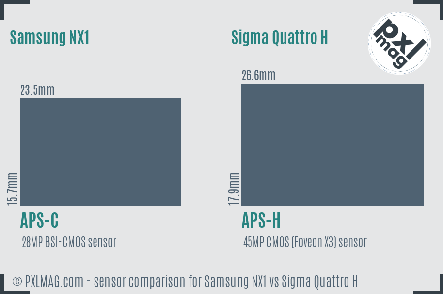 Samsung NX1 vs Sigma Quattro H sensor size comparison
