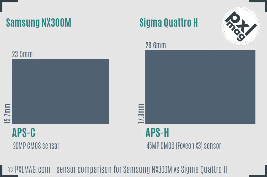 Samsung NX300M vs Sigma Quattro H sensor size comparison