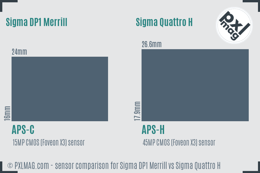 Sigma DP1 Merrill vs Sigma Quattro H sensor size comparison