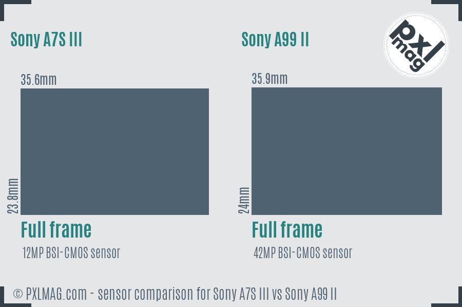 Sony A7S III vs Sony A99 II sensor size comparison Sony A7S III vs Sony A99 II sensor size comparison