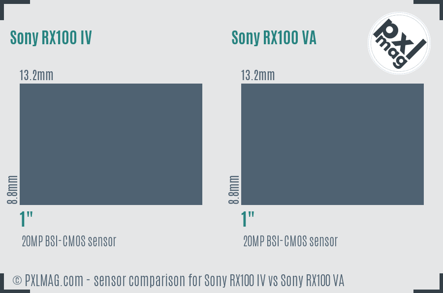 Sony RX100 IV vs Sony RX100 VA sensor size comparison