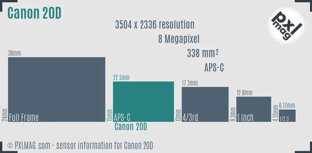 Canon EOS 20D sensor size