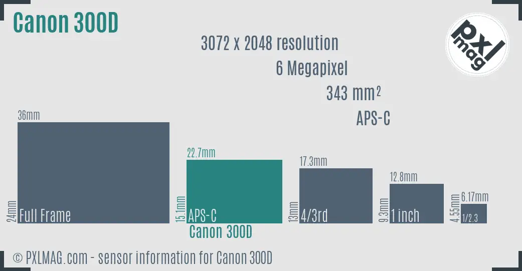 Canon EOS 300D sensor size