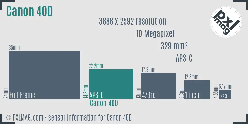 Canon EOS 40D sensor size