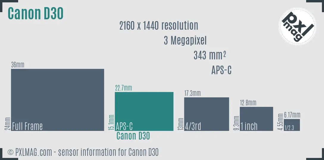 Canon EOS D30 sensor size