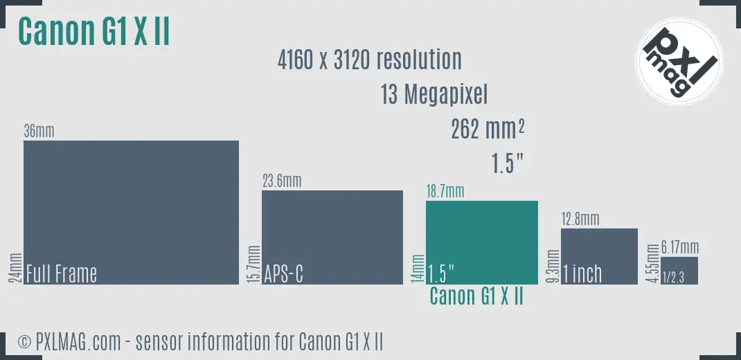 Canon PowerShot G1 X Mark II sensor size