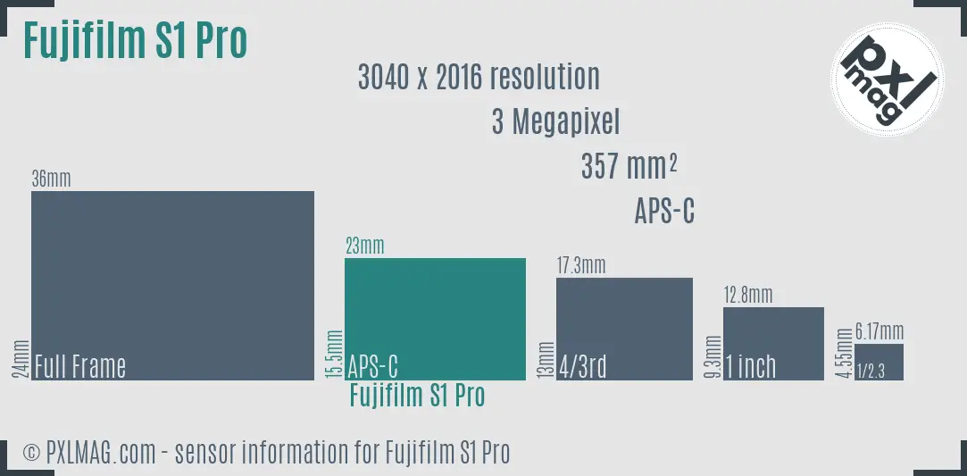 Fujifilm FinePix S1 Pro sensor size