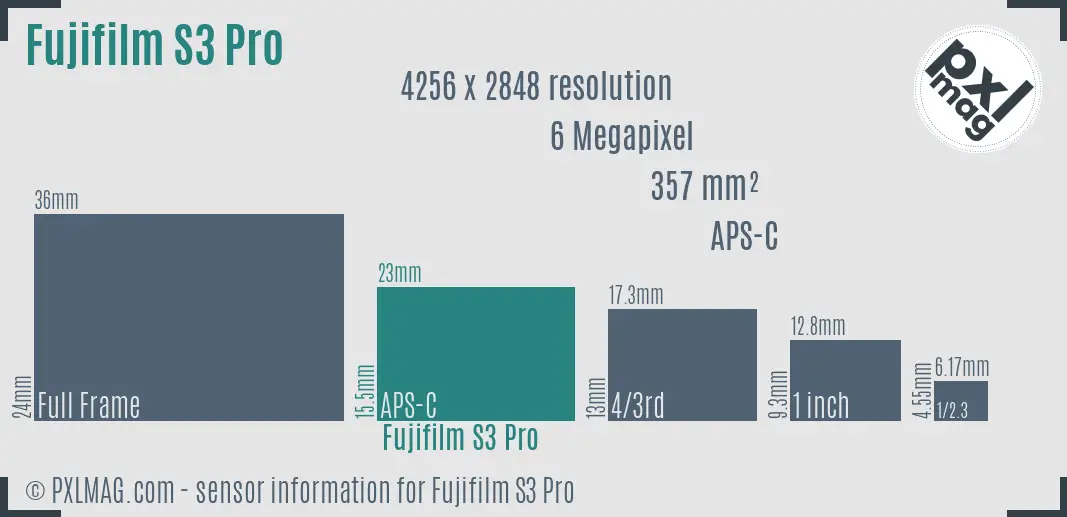 Fujifilm FinePix S3 Pro sensor size