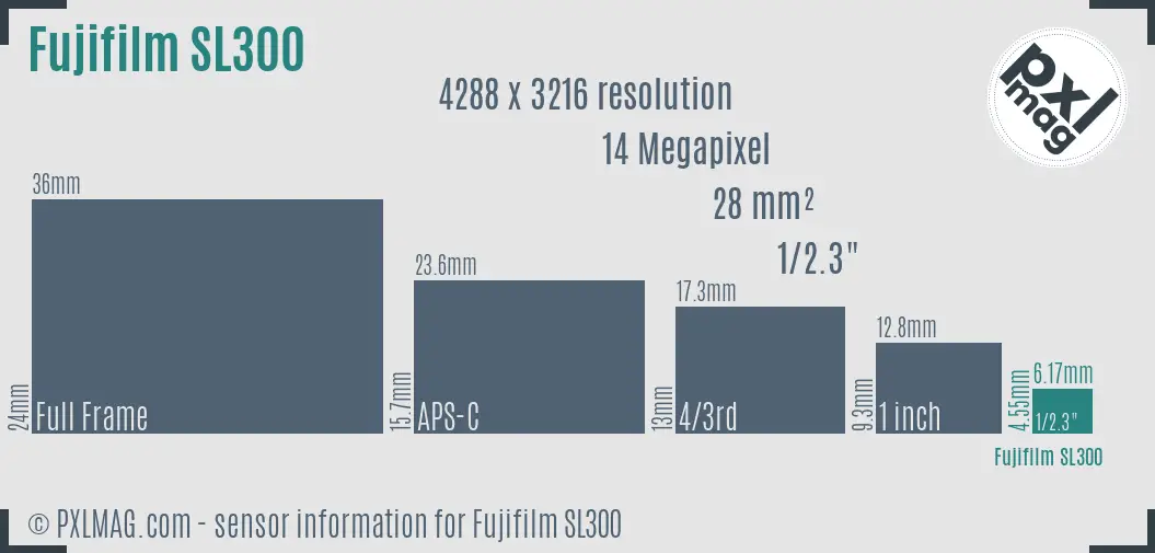 Fujifilm FinePix SL300 sensor size