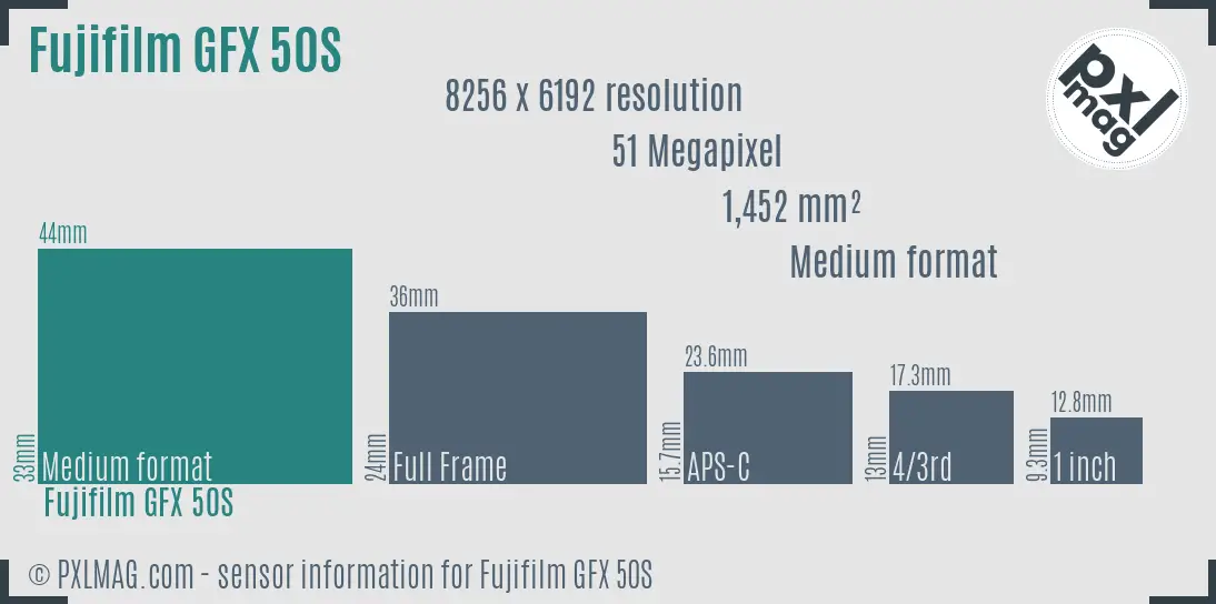 Fujifilm GFX 50S sensor size