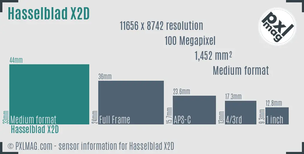 Hasselblad X2D 100c sensor size