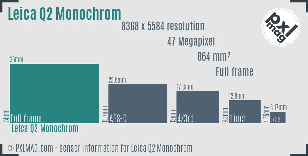 Leica Q2 Monochrom sensor size