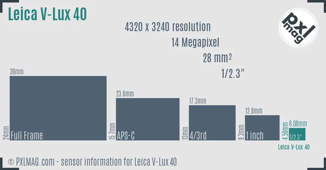 Leica V-Lux 40 sensor size
