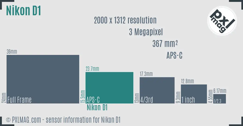 Nikon D1 sensor size