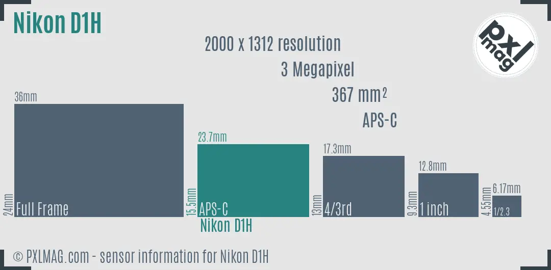 Nikon D1H sensor size