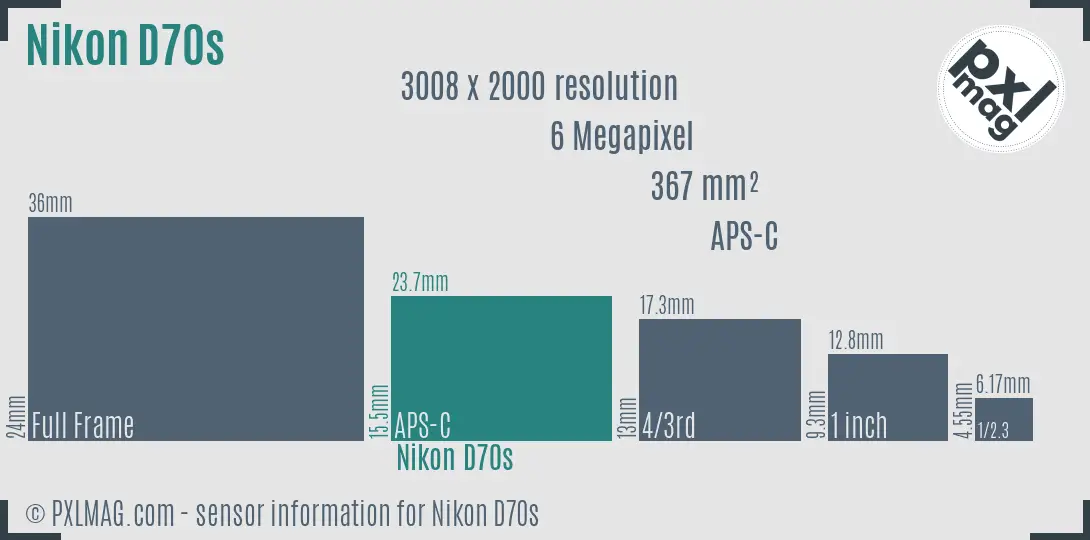 Nikon D70s sensor size