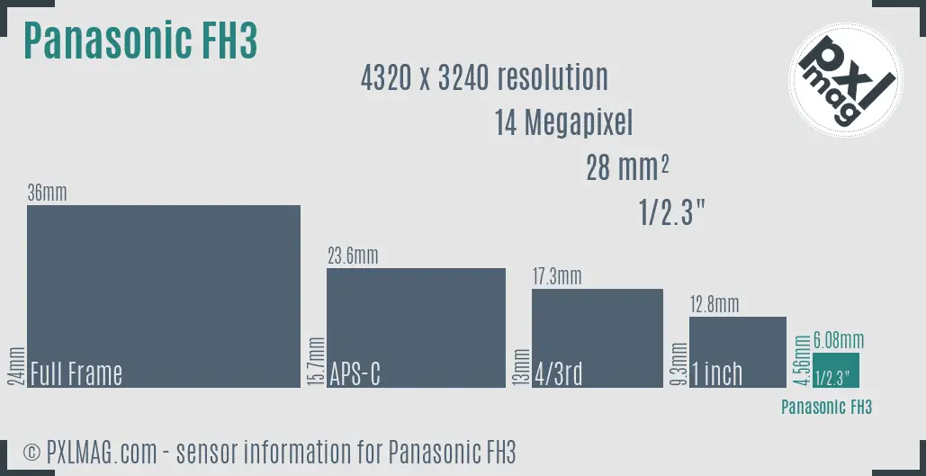 Panasonic Lumix DMC-FH3 sensor size