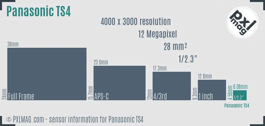 Panasonic Lumix DMC-TS4 sensor size