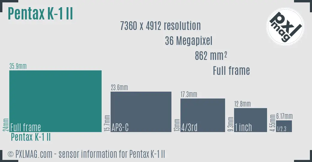 Pentax K-1 Mark II sensor size