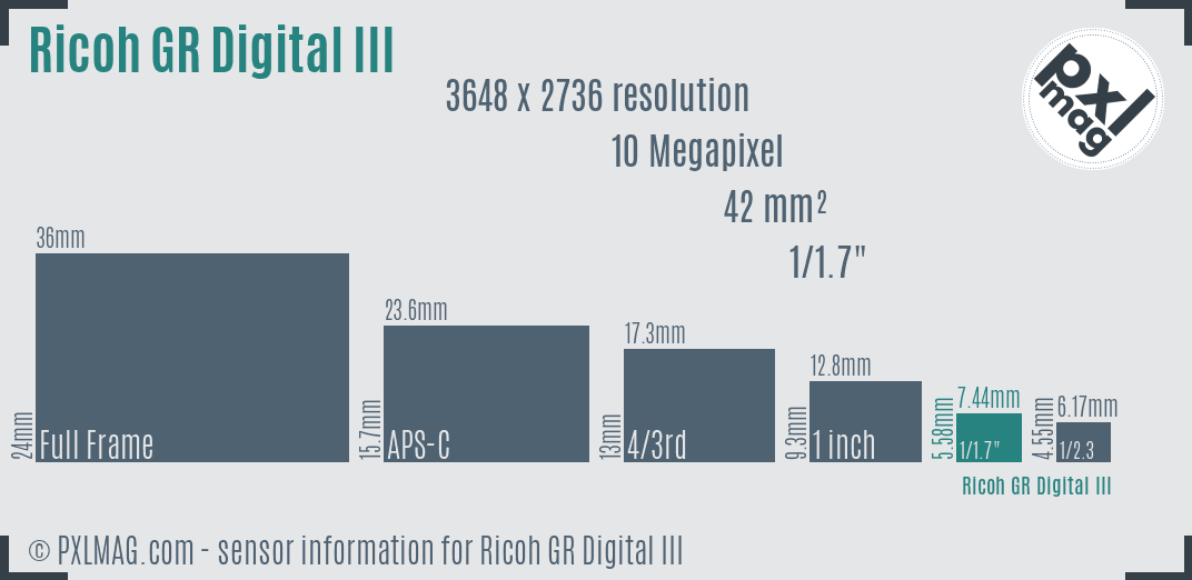 Ricoh GR Digital III sensor size
