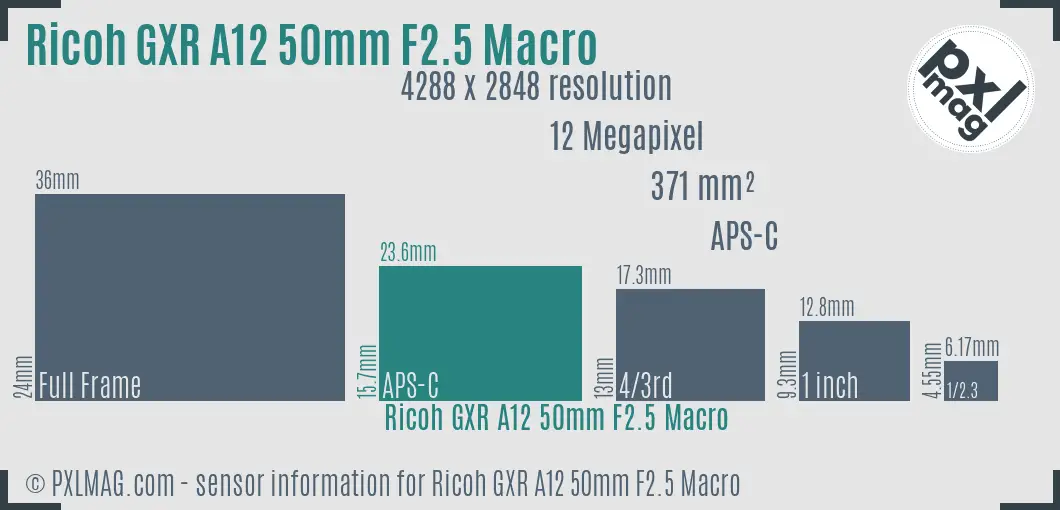Ricoh GXR A12 50mm F2.5 Macro sensor size