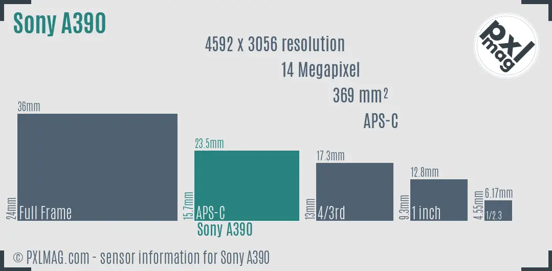 Sony Alpha DSLR-A390 sensor size