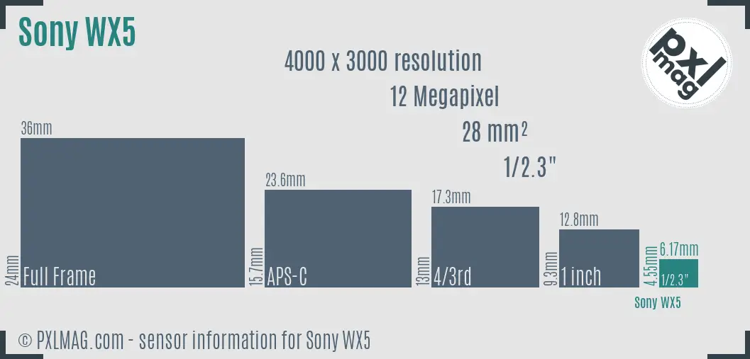 Sony Cyber-shot DSC-WX5 sensor size