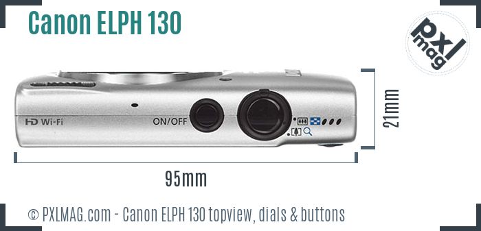 Canon ELPH 130 topview buttons dials