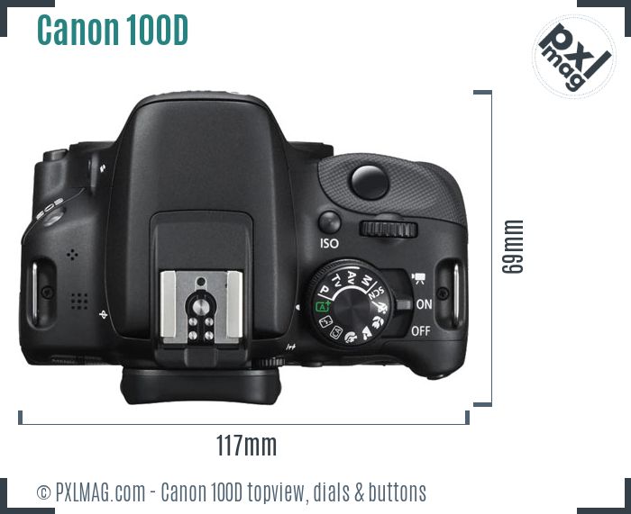 Canon EOS 100D topview buttons dials