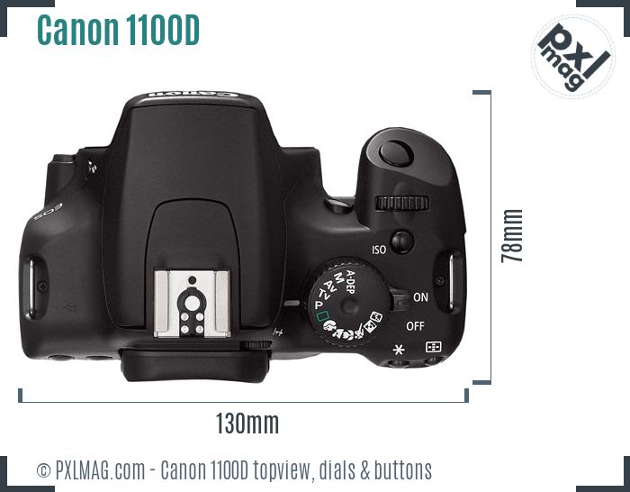 Canon EOS 1100D topview buttons dials