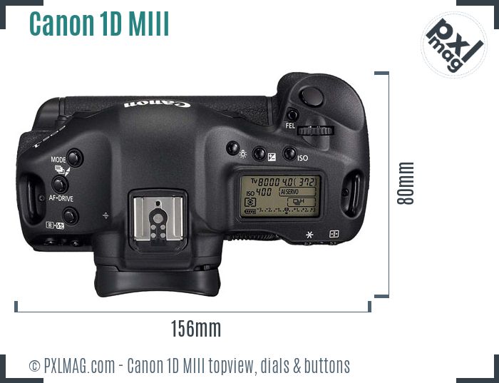 Canon EOS-1D Mark III topview buttons dials