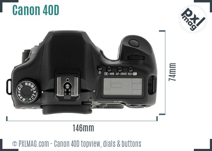 Canon EOS 40D topview buttons dials