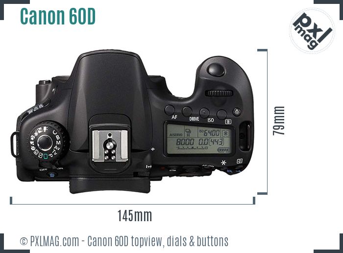 Canon EOS 60D topview buttons dials