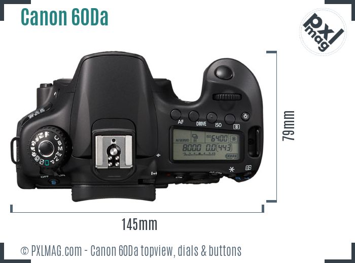 Canon EOS 60Da topview buttons dials