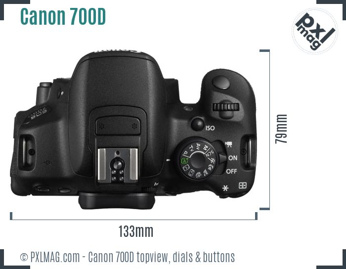Canon EOS 700D topview buttons dials