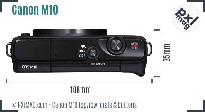 Canon EOS M10 topview buttons dials