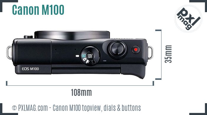 Canon EOS M100 topview buttons dials