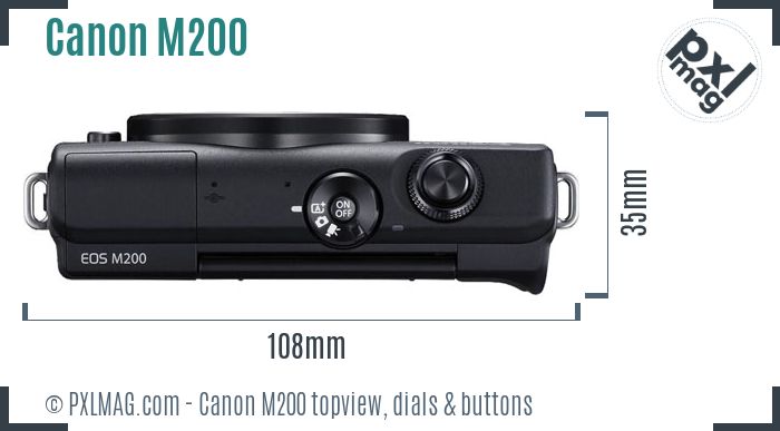 Canon EOS M200 topview buttons dials