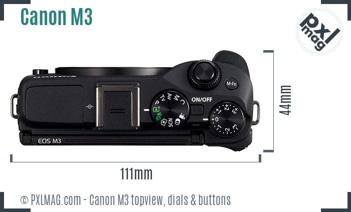 Canon EOS M3 topview buttons dials