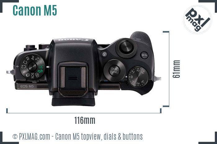 Canon EOS M5 topview buttons dials