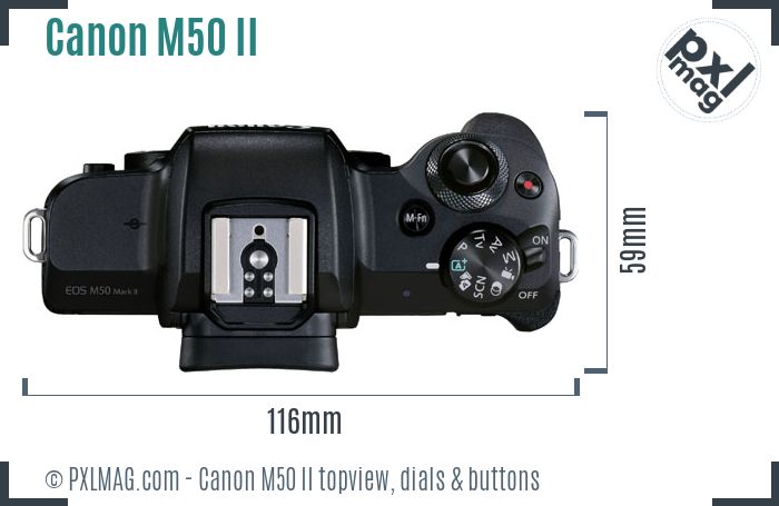 Canon EOS M50 Mark II topview buttons dials