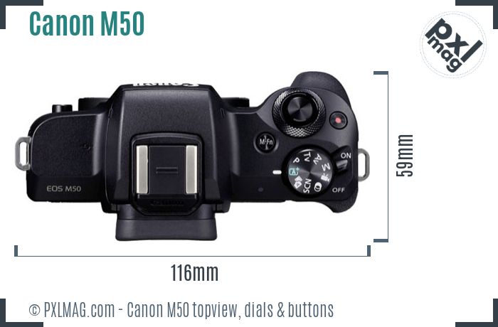 Canon EOS M50 topview buttons dials