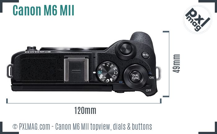 Canon EOS M6 Mark II topview buttons dials