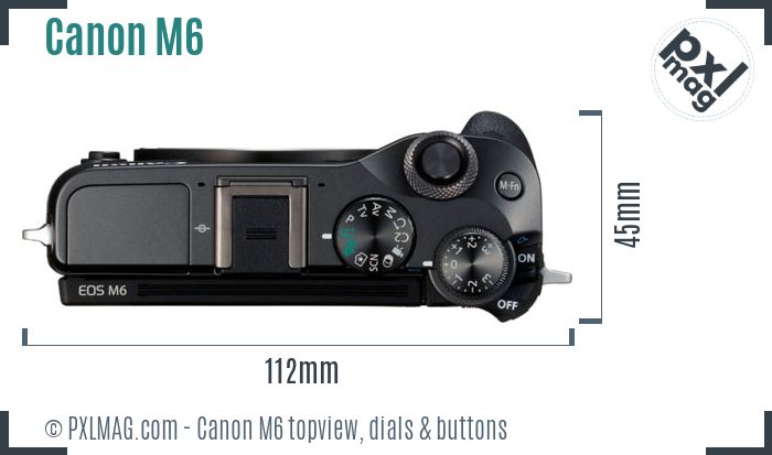 Canon EOS M6 topview buttons dials